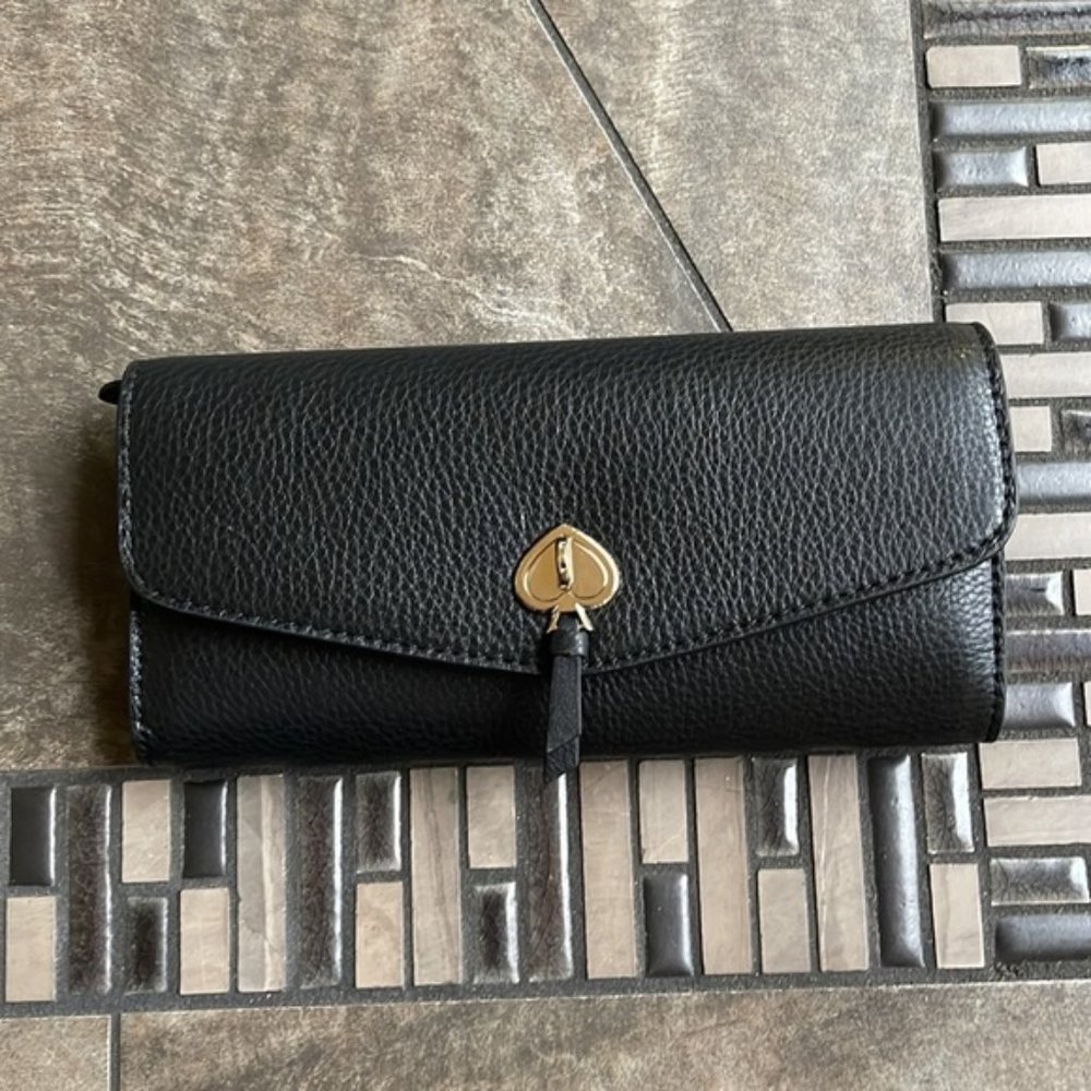Kate Spade Marti Large Slim Flap Wallet Black